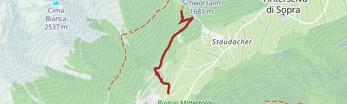 Route map: Hike to Bergeralm